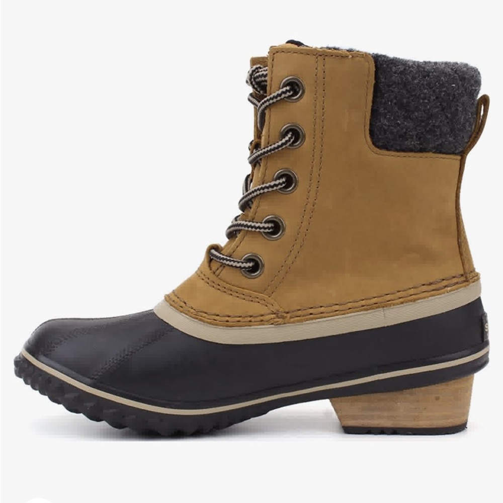 Sorel Women's Slimpack Lace II Snow Boot, elk, Black, 8.5 B(M) US NEW